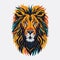 Regal Roar a Captivating Lion Head Illustration in Focus