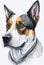 Regal Vigor: A Captivating Watercolor Side Portrait of a Young Australian Cattle Dog