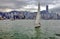 Regatta on harbor of Hong Kong on May 04 2013. Hong Kong is one of the most populated areas in the world and one of the world`s l