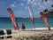 Regatta officials watching dinghies competing from lower bay beach in the grenadines