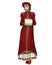 Regency Girl in Red Winter Coat