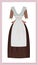 Regency maid dress. Neoclassicism costume. Domestic maid, governess, nanny uniform