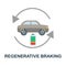 Regenerative Braking icon. Simple element from electric vehicle collection. Creative Regenerative Braking icon for web design,