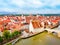Regensburg city aerial panoramic view, Germany