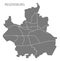 Regensburg city map with boroughs grey illustration silhouette shape