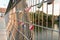 Regensburg, Germany - 26 July, 2018: Eiserner Steg bridge, many padlocks on Bridge Of Lovers across the Danube river