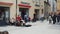 REGENSBURG, GERMANY - MAY 25, 2019: Street musician playing handpan for tourists