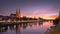 Regensburg at sunset with the River Danube