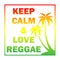 Reggae background with gradient pulms silhouette and quote