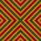 Reggae colors crochet knitted style background, top view. Collage with mirror reflection with rhombus. Seamless kaleidoscope monta