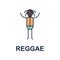 reggae musician icon. Element of music style icon for mobile concept and web apps. Colored reggae music style icon can be used for