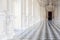 Reggia di Venaria Reale, Italy - corridor perspective, luxury marble, gallery and windows - Royal palace