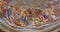 REGGIO EMILIA, ITALY, 2018: The Fresco of angels with the music instruments in cupola of church Basilica di San Prospero