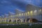 REGGIO EMILIA, ITALY - APRIL 13, 2018: The Reggio Emilia AV Mediopadana railway station at dusk by architect Santiago Calatrava