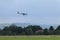 Reggio Emilia, Italy - May 2017: Small and Light White Piper Aircraft Preparing for Landing