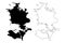 Region Zealand Kingdom of Denmark map vector illustration, scribble sketch Sjalland map