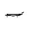 regional jet airplane aircraft glyph icon vector illustration