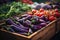 Regional organic farmers market - fresh healthy vegetables for vegetarian and vegan food background