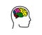 Regions of the human brain and head. Symbol. Vector.