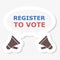 Register to vote sticker