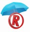 Registered mark with blue umbrella