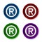 Registered symbol icon shiny round buttons set illustration