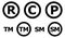 Registered trademark copyright patent service mark icons