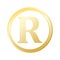 Registered trademark gold metal gradient Registered trademark icon vector eps10.