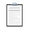 Registration clipboard. Contract creation, document formation,