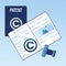 Registration Copyright Patent Copyright. Patent Office, Bureau banner. Legal consultation. Intellectual property defence