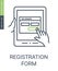 Registration Form Icon with Outline Style and Editable Stroke