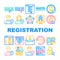 registration form web icons set vector