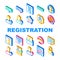 registration form web icons set vector