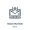 registration icon vector from medical collection. Thin line registration outline icon vector illustration. Linear symbol for use