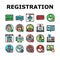 registration login website form icons set vector