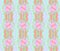 Regular abstract floral pattern pink violet purple pastel red turquoise and light green vertically