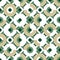 Regular background with small and large circles and semicircles. Geometric seamless pattern.