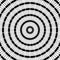Regular black and white curled pattern aligned radially. Halftone line ring illustration. Abstract fractal background.