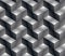 Regular contrast textured endless pattern with three-dimensional cubes, continuous black and white geometric background.