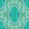 Regular delicate ornamental pattern turquoise green and pink centered