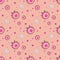 Regular floral circles pattern pink magenta white green