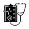 Regular health checkups black glyph icon