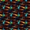 Regular intricate fantasy pattern orange red blue and black, dimensional and diagonally