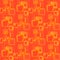 Regular intricate squares pattern with wavy lines yellow orange overlaying