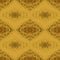 Regular ornate ornaments diamond pattern ocher gold and brown shades seamless