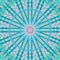 Regular round concentric star ornament turquoise mint pink purple centered