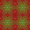 Regular star pattern dark red and green shades