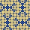 Regular vector grid texture in blue and yellow Optical illusion geometric seamless pattern. Colorful regular vector grid texture.