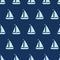 Regular vector pattern with light blue sailboats