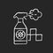 Regularly disinfected cab chalk white icon on black background